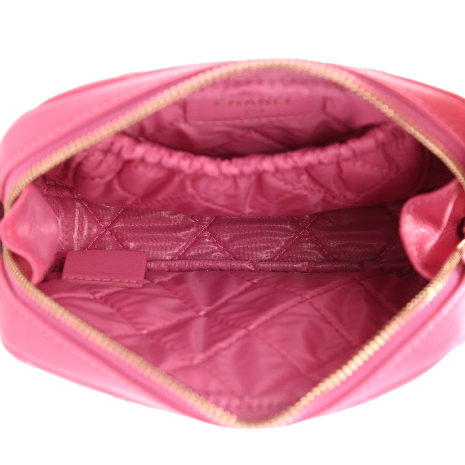 Chanel Caviar Quilted Small Curvy Pouch Cosmetic Case Pink 5 of 8