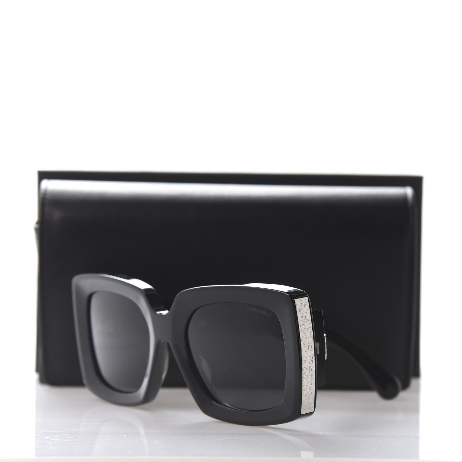 Chanel Acetate Rectangle Sunglasses 5435 Black 8 of 8