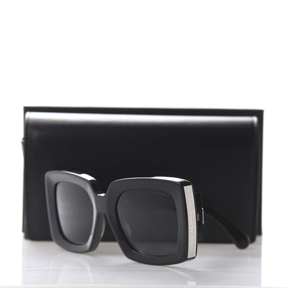 Chanel Acetate Rectangle Sunglasses 5435 Black 8 of 8