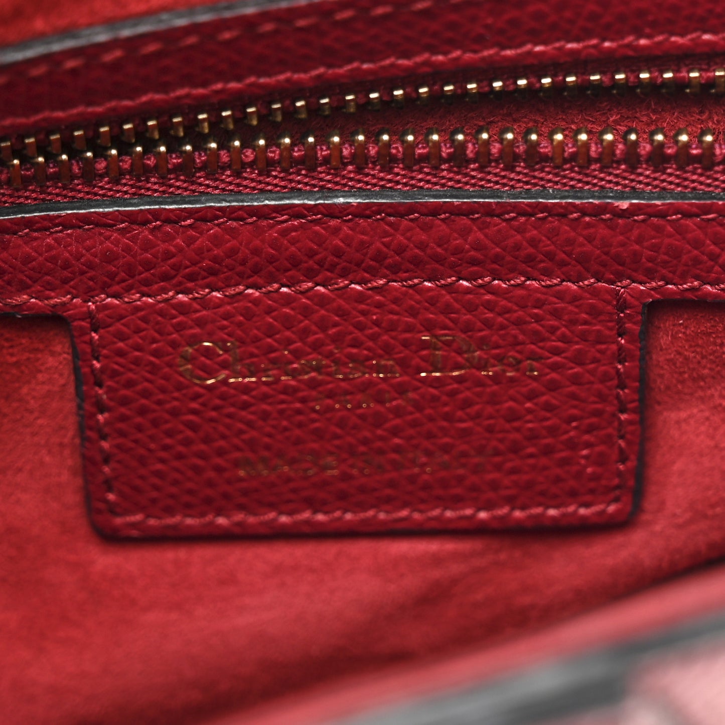 Grained Calfskin Saddle Bag Red