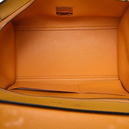 Celine Drummed Calfskin Suede Small Trapeze Ocre 5 of 7
