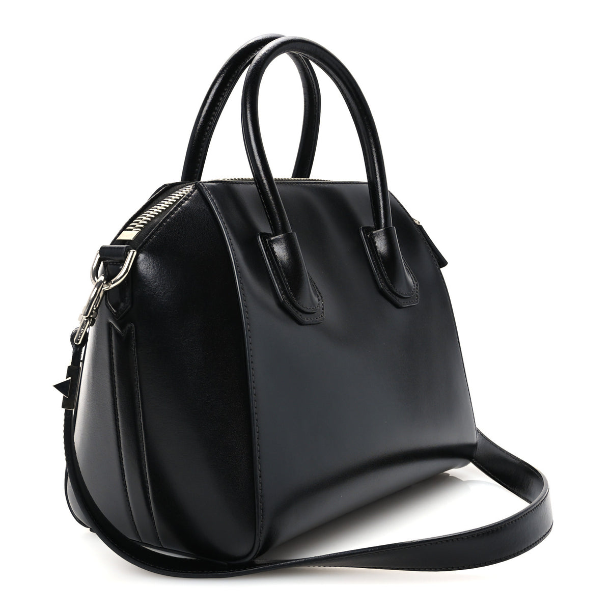 Shiny Lord Calfskin Small Antigona Black