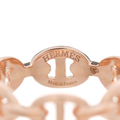 Hermes 18K Rose Gold PM Chaine D'Ancre Enchainee Ring 52 6 3 of 5