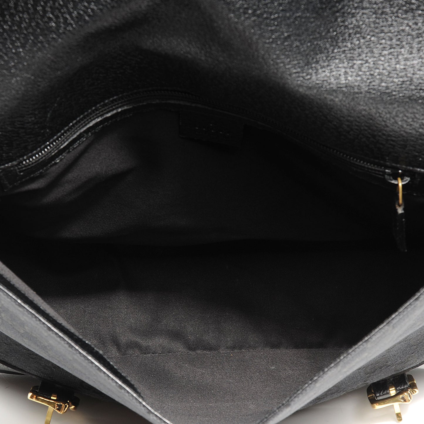Monogram Calfskin Double Buckle Flap Messenger Bag Black