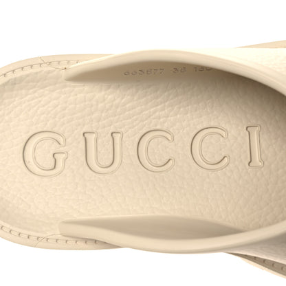 Gucci Rubber Monogram GG Go Through Platform Slide Clogs 38 Mystic White 9 of 12