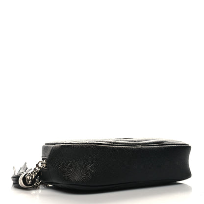 Saint Laurent Grain De Poudre Matelasse Monogram Mini Lou Camera Bag Black 4 of 11