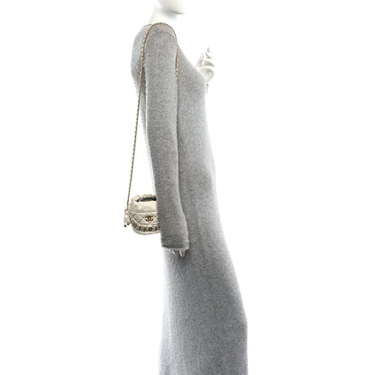 Chanel Caviar Quilted Coco First Bucket Clutch With Chain White 2 of 10