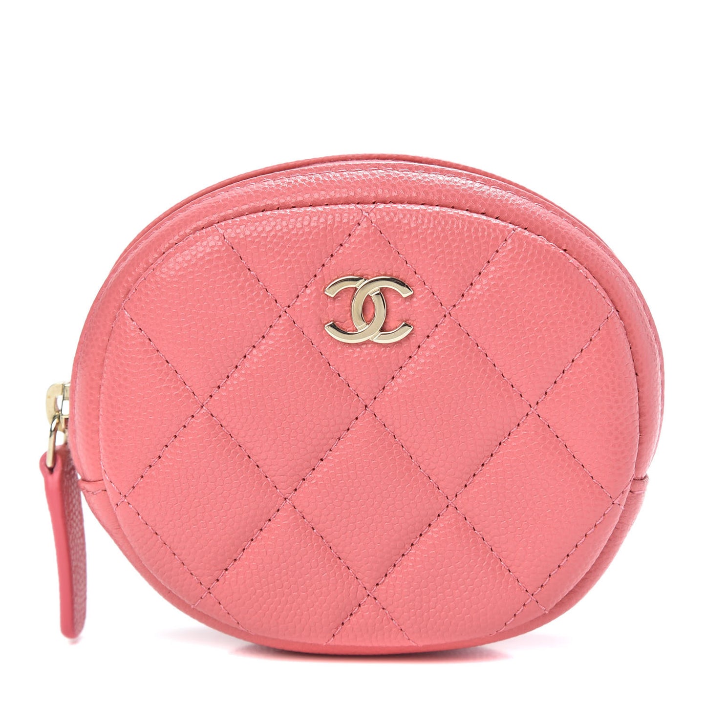 Caviar Quilted Zip Around Classic Coin Purse Pink
