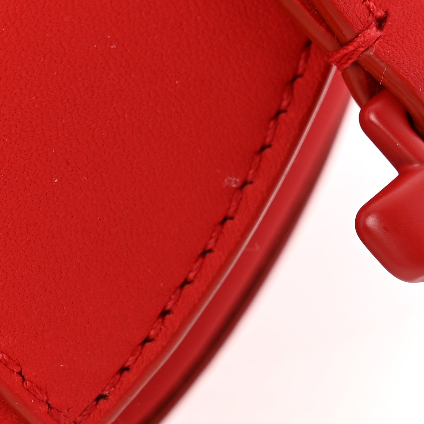 Ultra Matte Calfskin Mini Saddle Bag Red