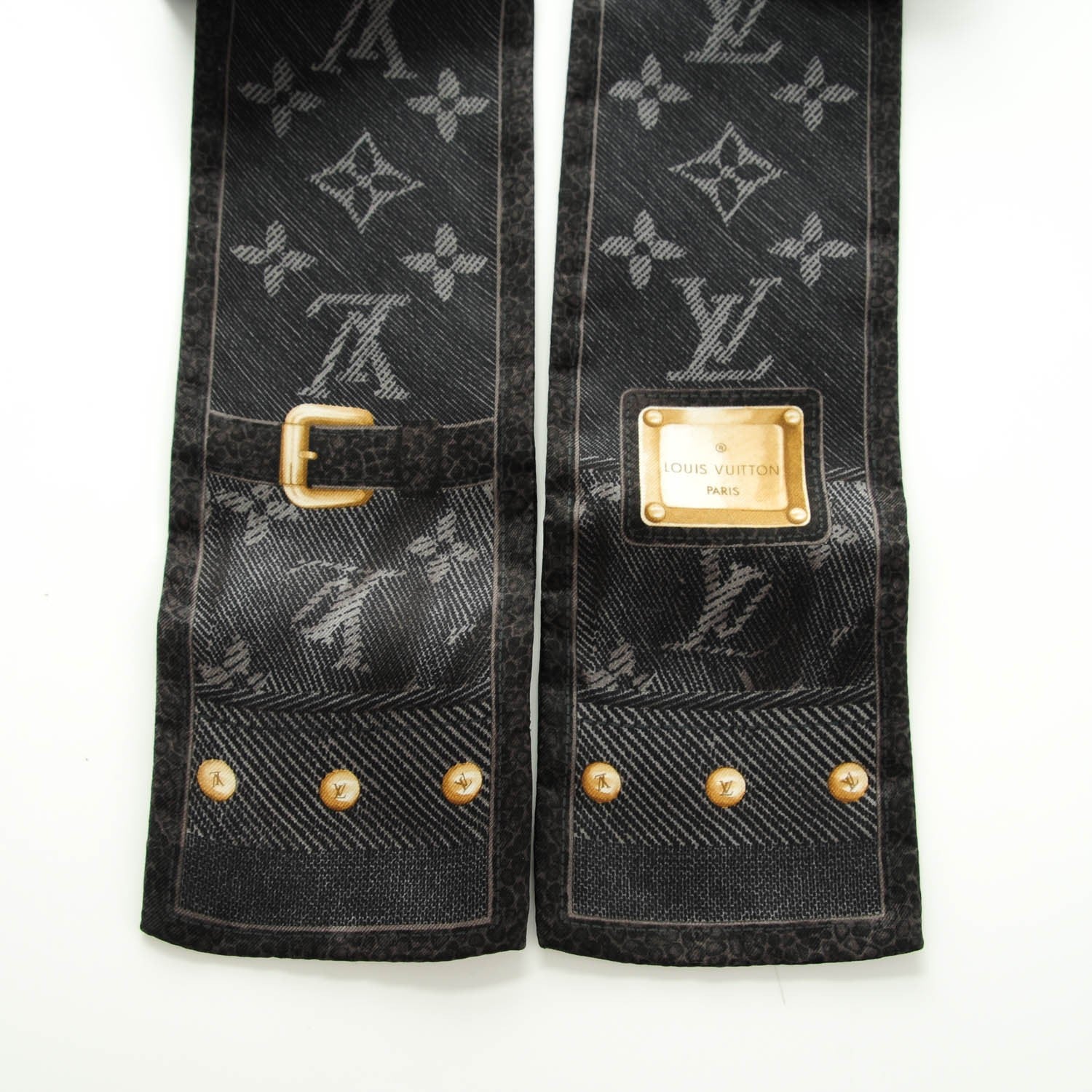 Louis Vuitton Silk Monogram New Denim Bandeau Black 3 of 5