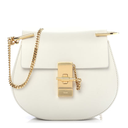 Chloe Calfskin Mini Drew Shoulder Bag White 1 of 9