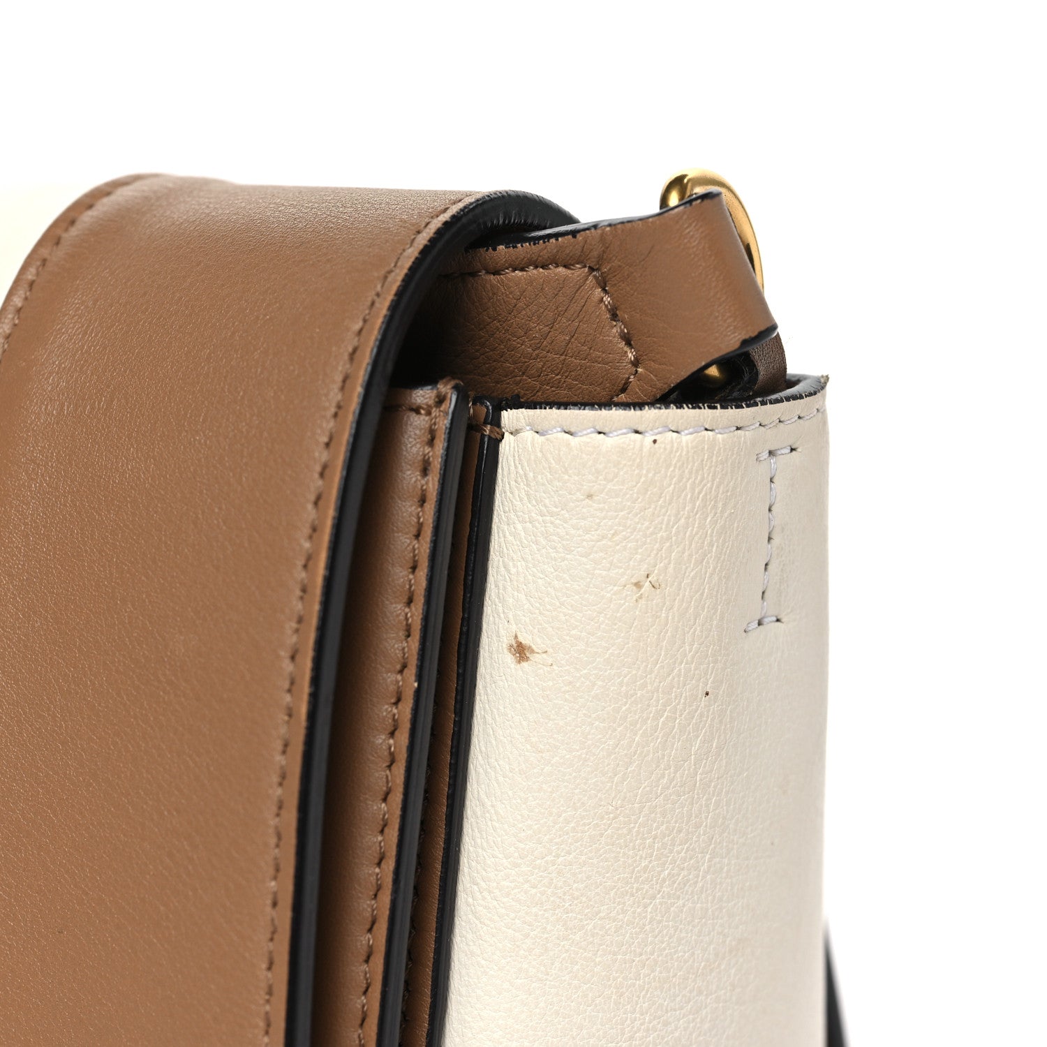 Celine Shiny Smooth Calfskin Medium Frame Shoulder Bag Tan Optic White 10 of 12