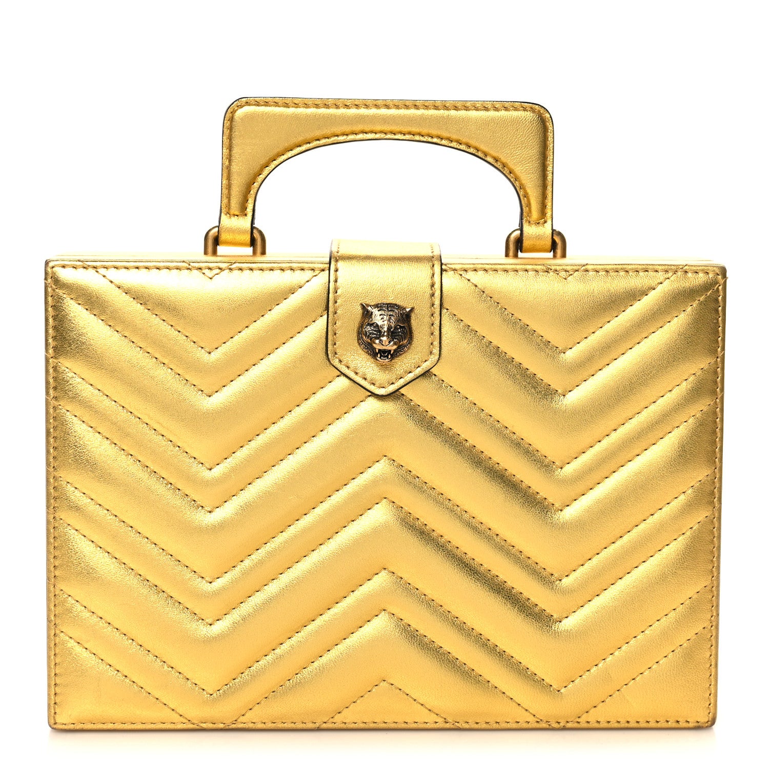 Gucci Metallic Nappa Matelasse Broadway Top Handle Bag Gold 1 of 12