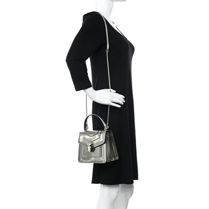 Bulgari Metallic Calfskin Serpenti Forever Top Handle Silver 2 of 9
