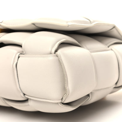 Bottega Veneta Lambskin Maxi Intreccio Padded Chain Cassette Crossbody Bag White 10 of 11