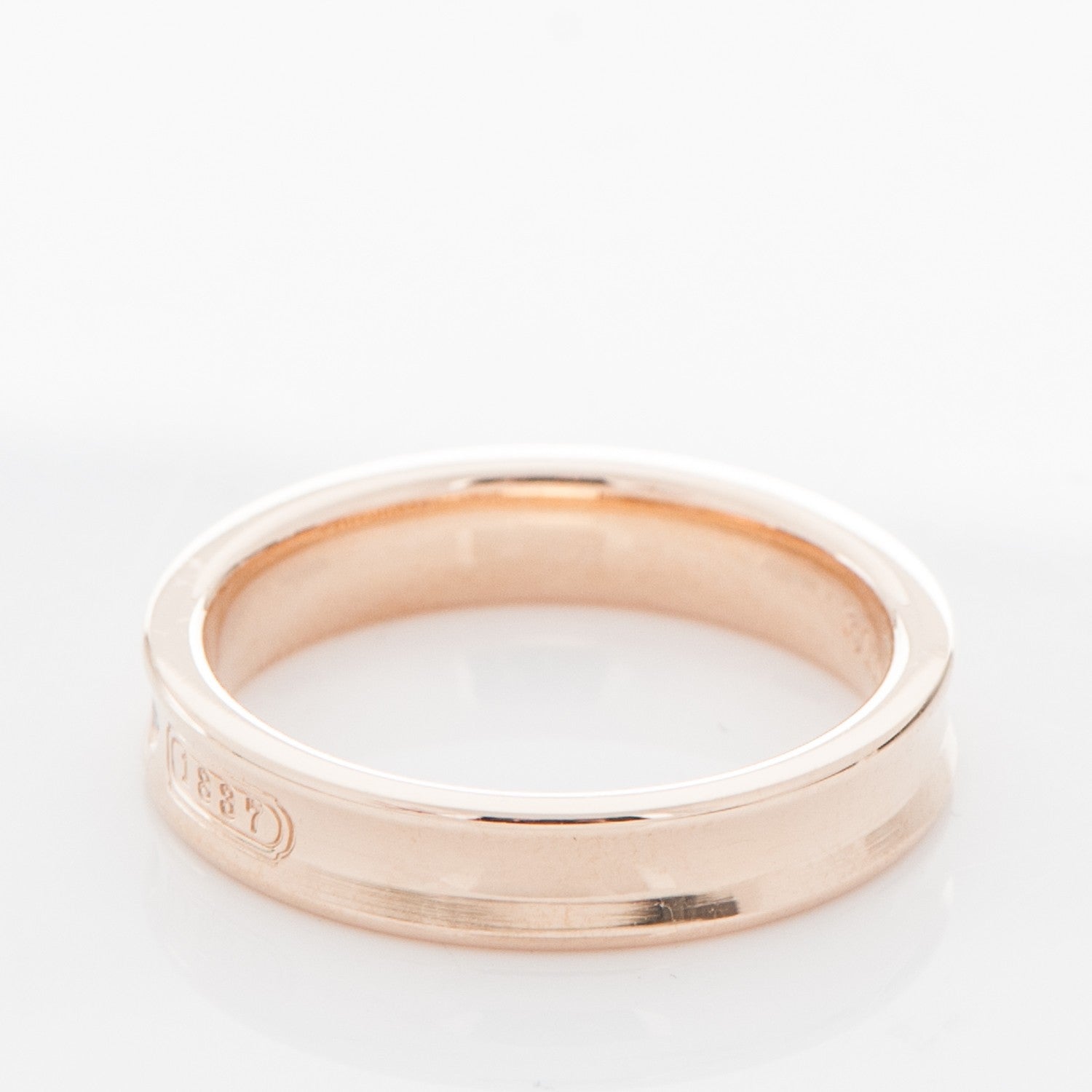 Tiffany 18K Rose Gold Diamond Narrow 1837 Ring 6.5 3 of 5