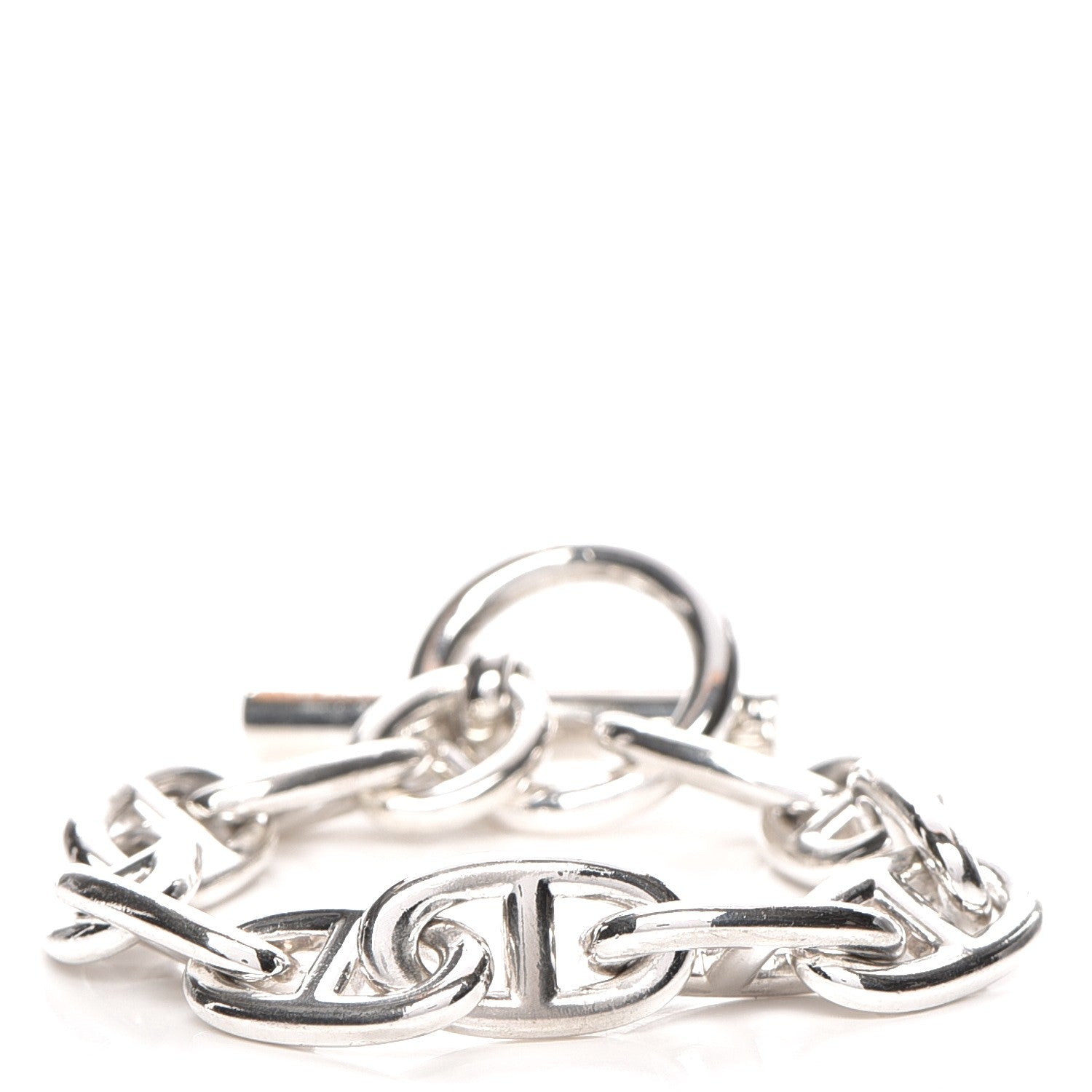 Hermes Sterling Silver TGM Chaine d'Ancre Bracelet 11 4 of 7