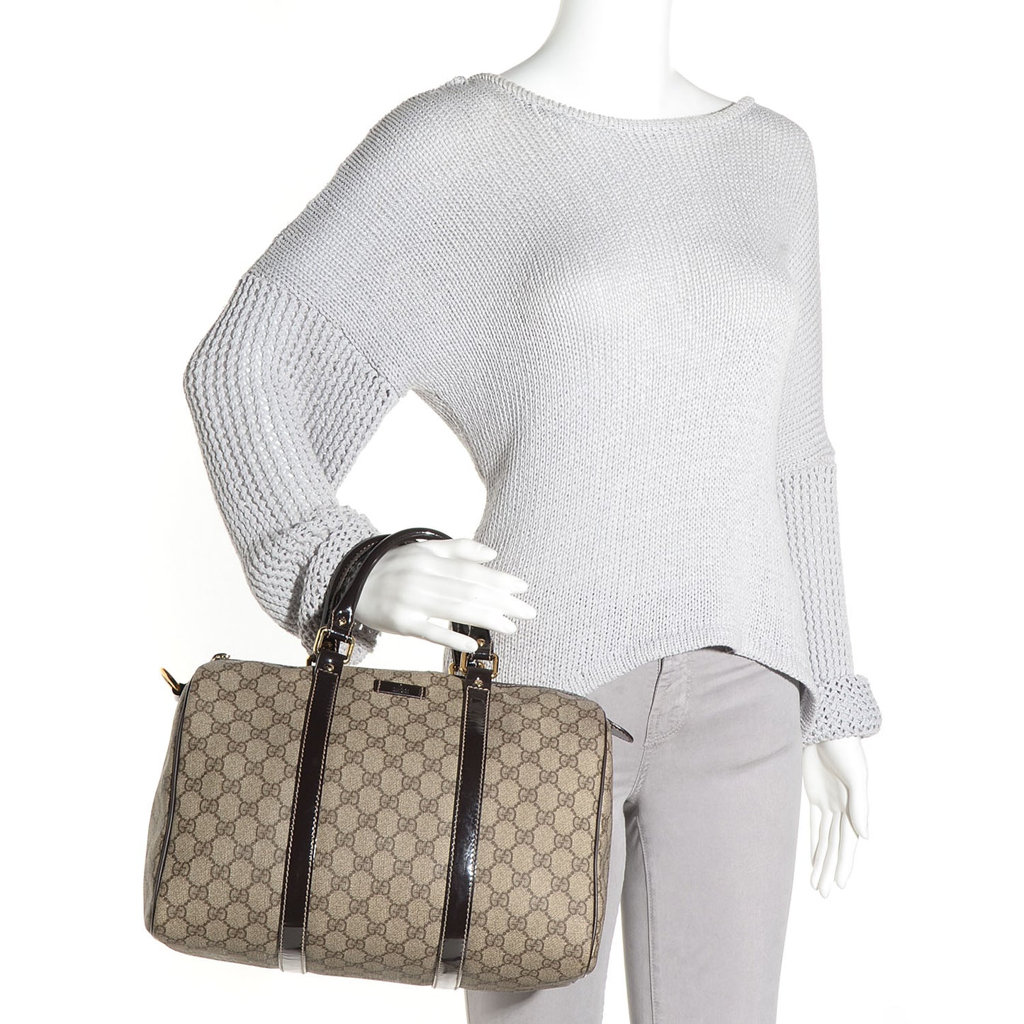 GG Plus Monogram Medium Joy Boston Dark Brown