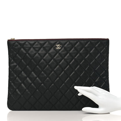 Chanel Caviar Quilted Large Cosmetic Case Black 2 of 7