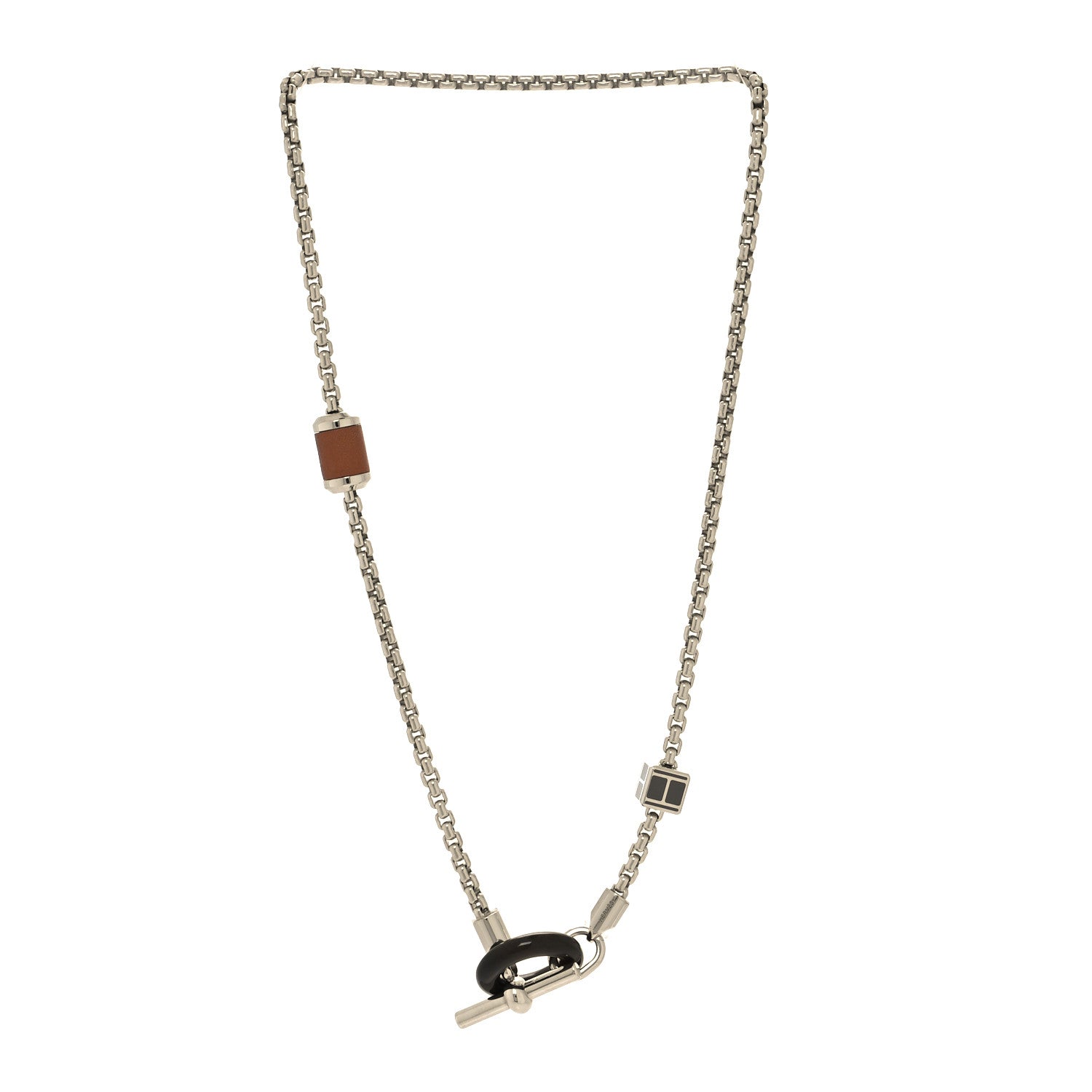 Hermes Palladium Buffalo Horn Swift Meli-Melo Necklace 3 of 5
