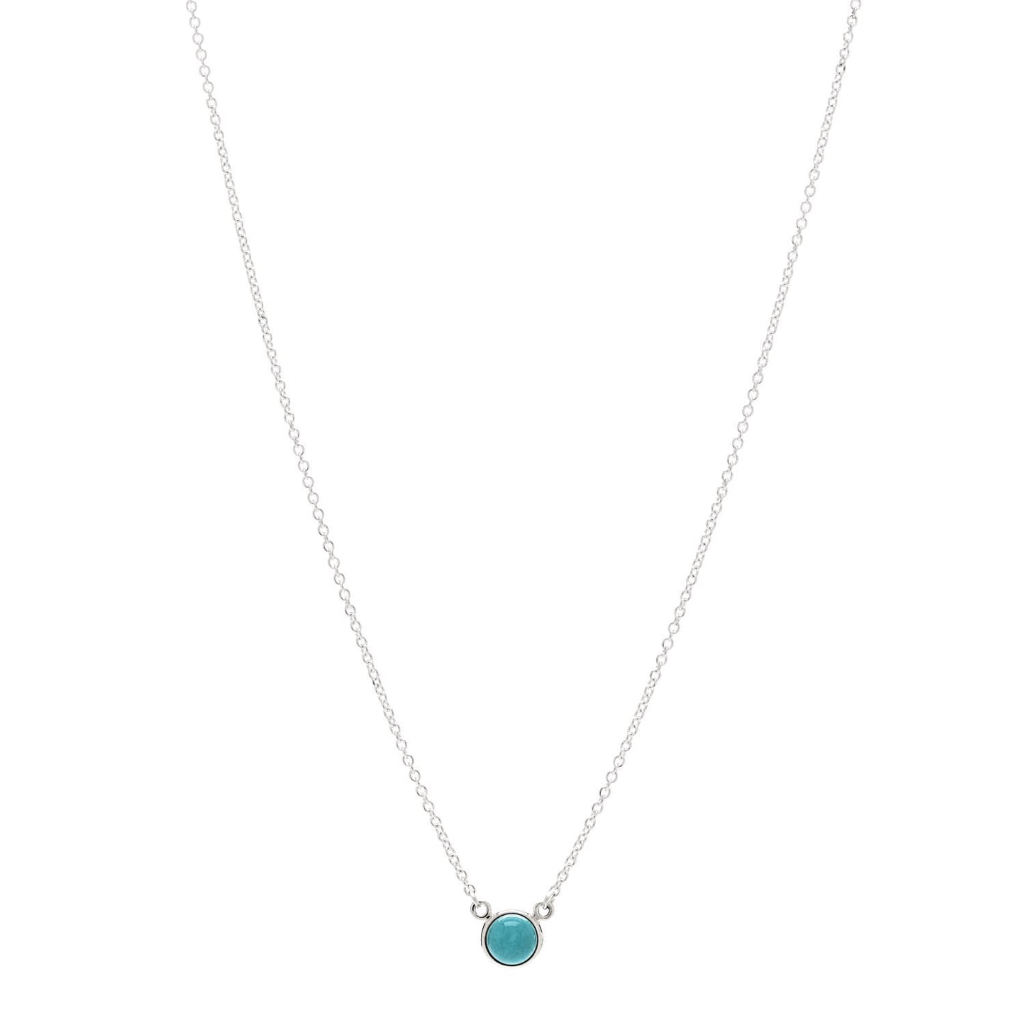 Sterling Silver Turquoise Elsa Peretti Color by the Yard Pendant Necklace