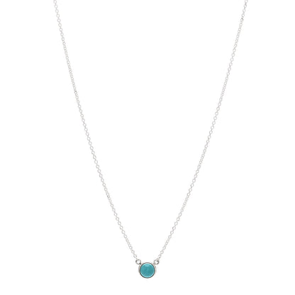 Tiffany Sterling Silver Turquoise Elsa Peretti Color by the Yard Pendant Necklace 1 of 5