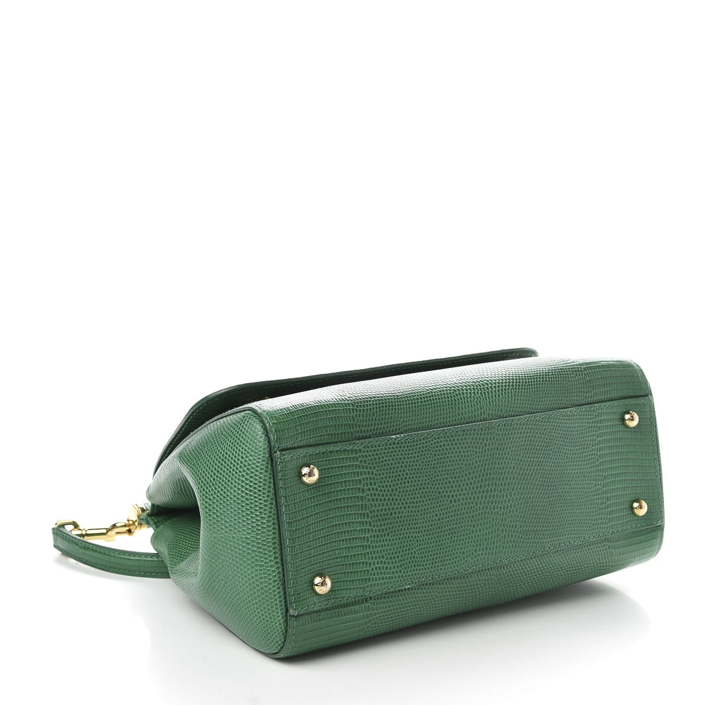 Iguana Calfskin Embossed Medium Miss Sicily Satchel Green
