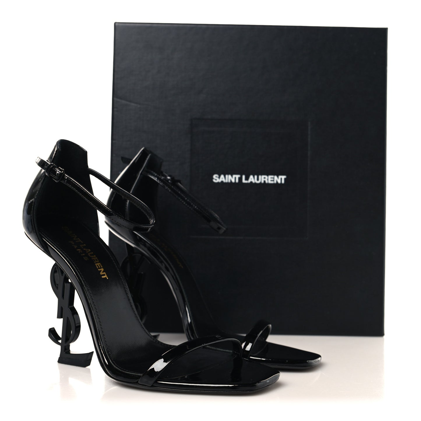 Patent Calfskin Opyum 110 Sandals 36.5 Black