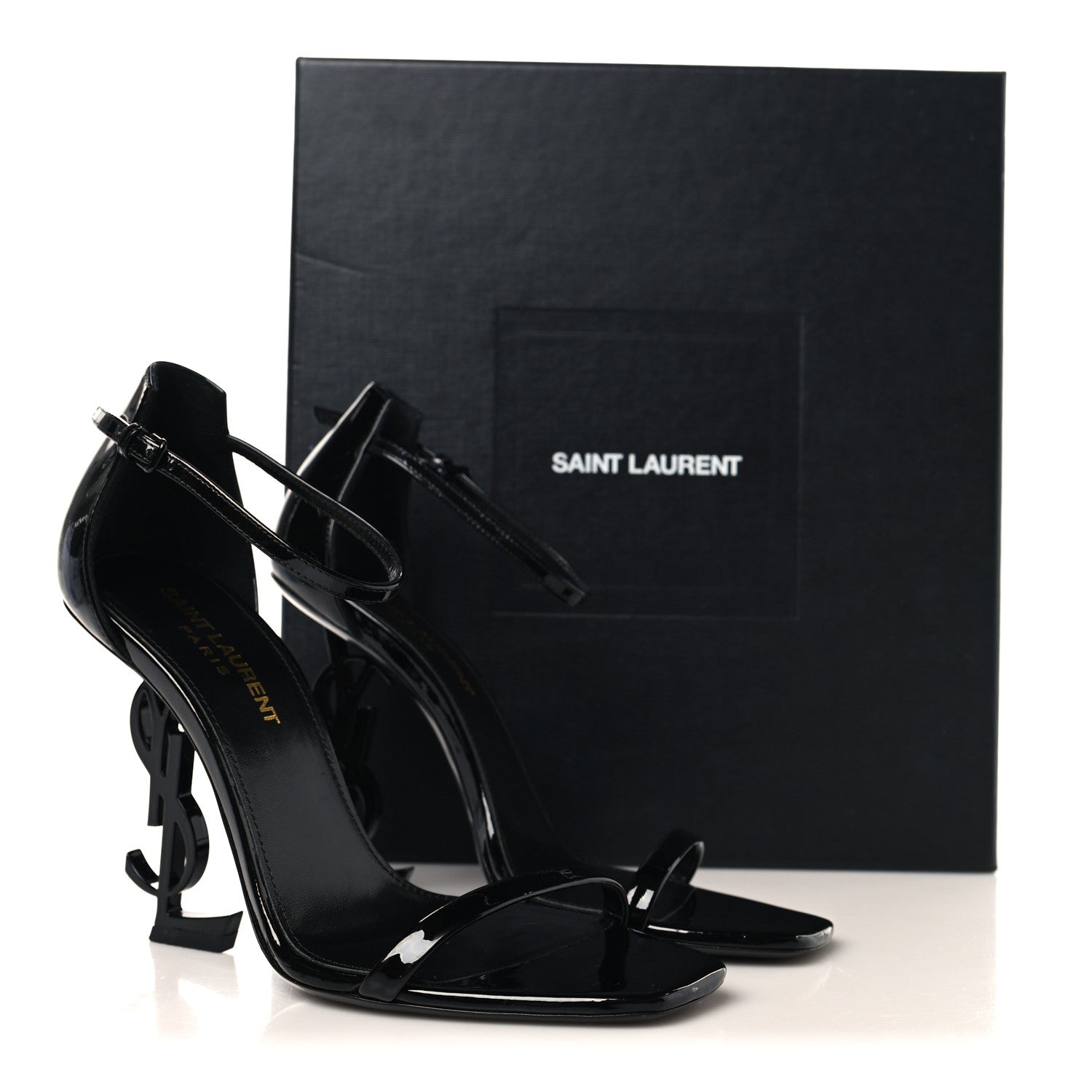 Saint Laurent Patent Calfskin Opyum 110 Sandals 36.5 Black 9 of 9