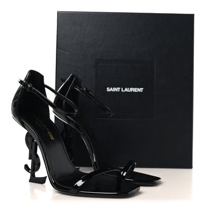 Saint Laurent Patent Calfskin Opyum 110 Sandals 36.5 Black 9 of 9