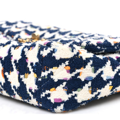 Chanel Tweed Quilted Medium Chanel 19 Flap Ecru Navy Blue Multicolor 10 of 11