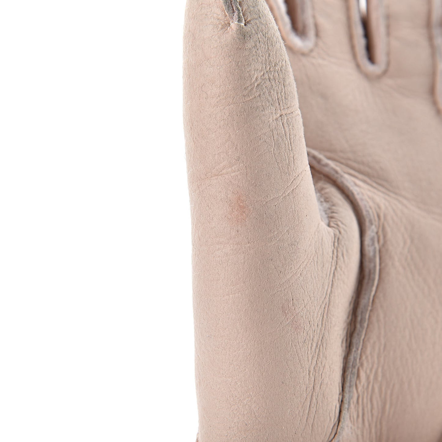 Shearling Quilted CC Gloves 7.5 Light Pink