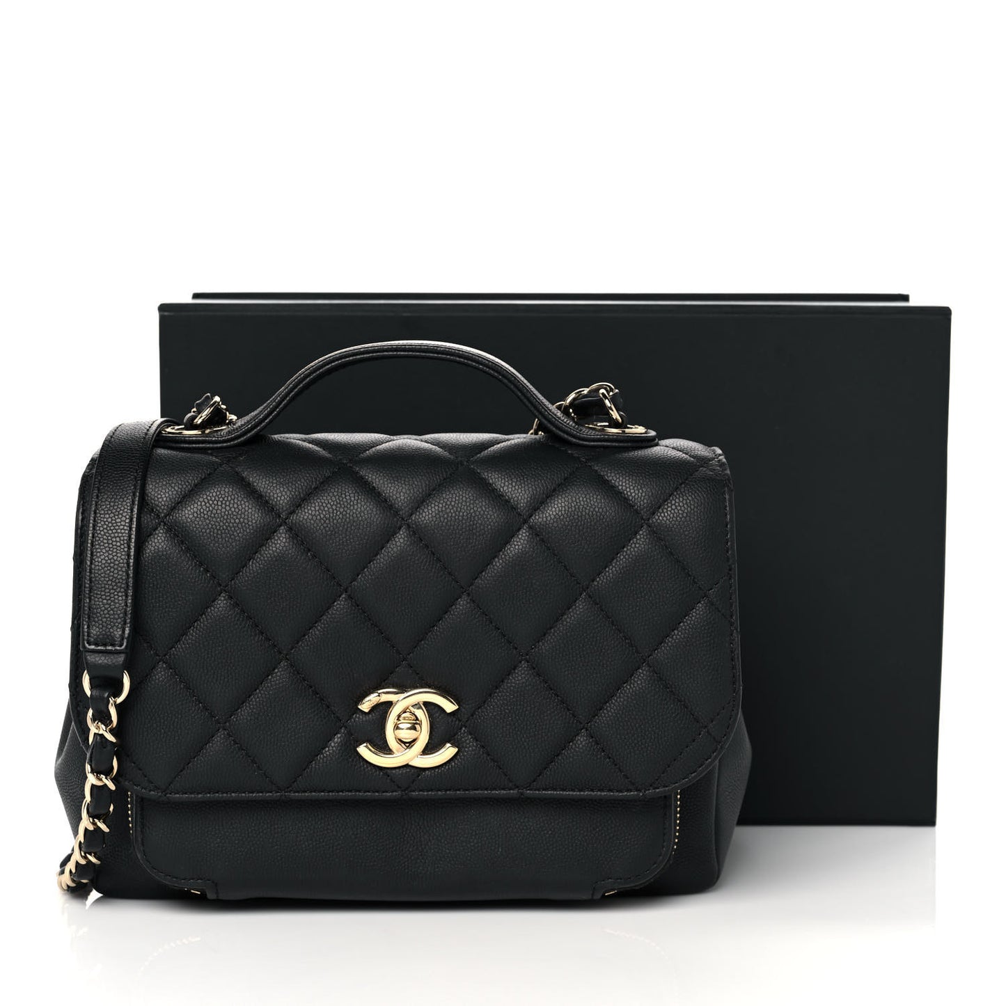 Caviar Quilted Medium Business Affinity Flap Black