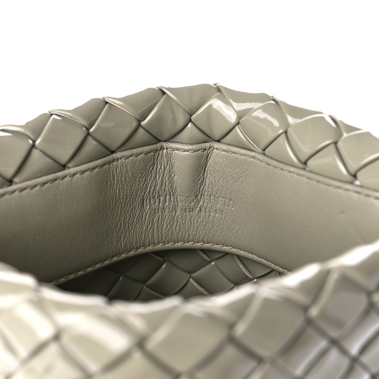 Patent Intrecciato Triangle Clutch Grey