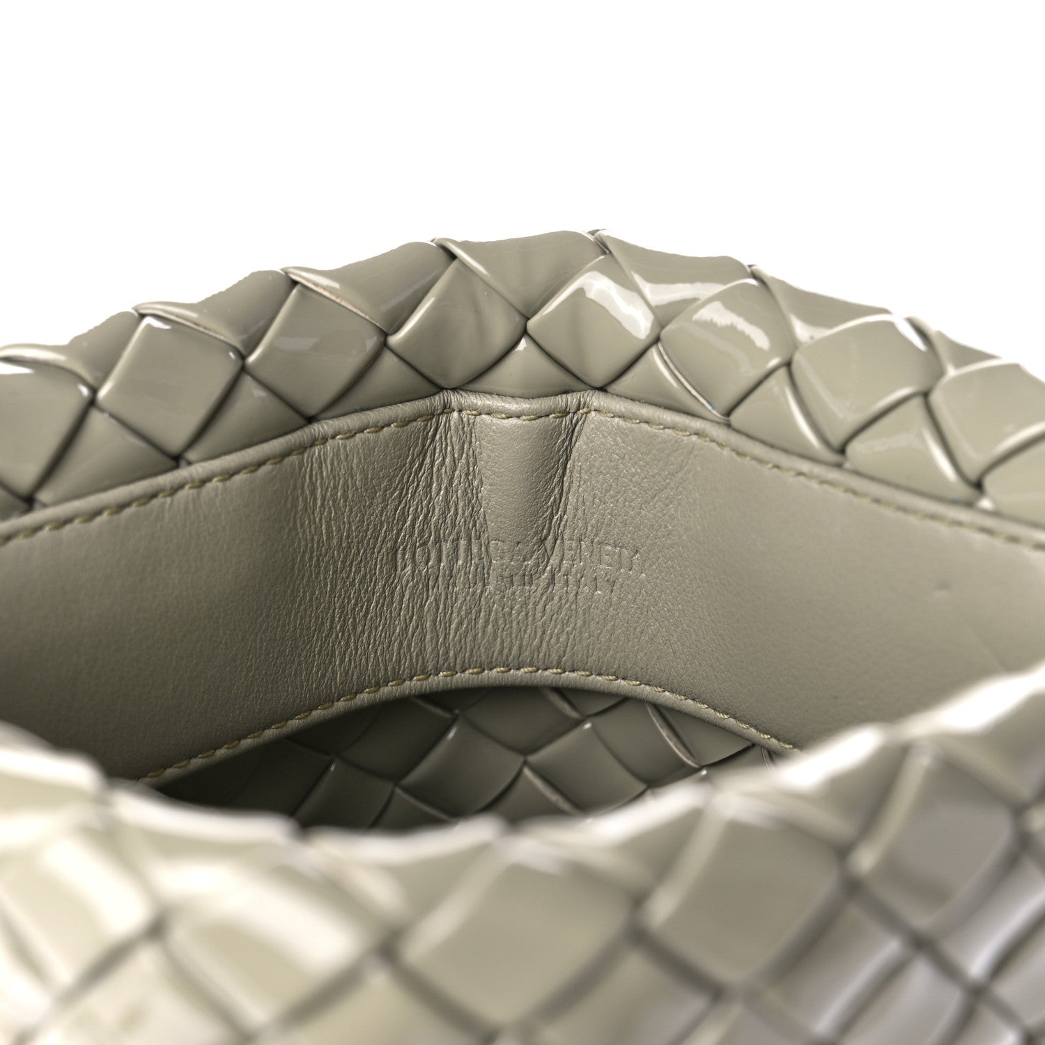 Bottega Veneta Patent Intrecciato Triangle Clutch Grey 5 of 7