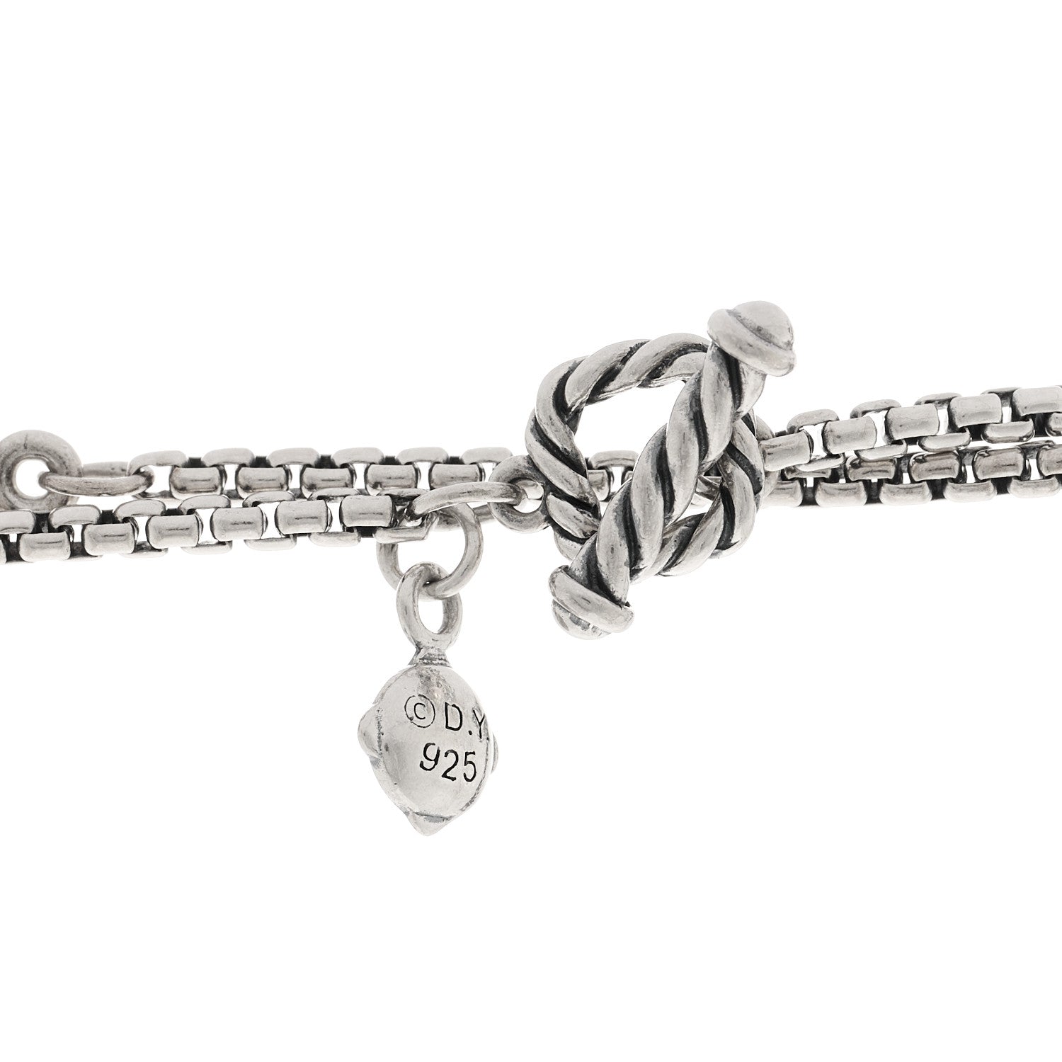 David Yurman Sterling Silver Cultured Pearl Quatrefoil Long Chain Necklace 4 of 4