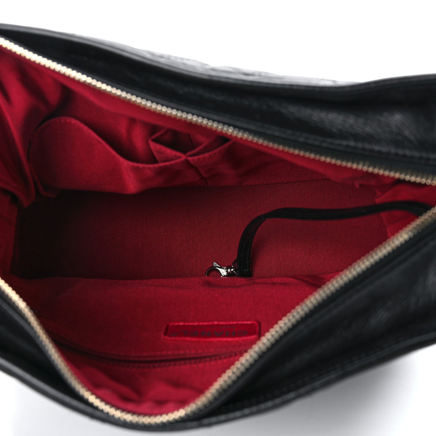 Aged Calfskin Quilted Medium Gabrielle Hobo Black