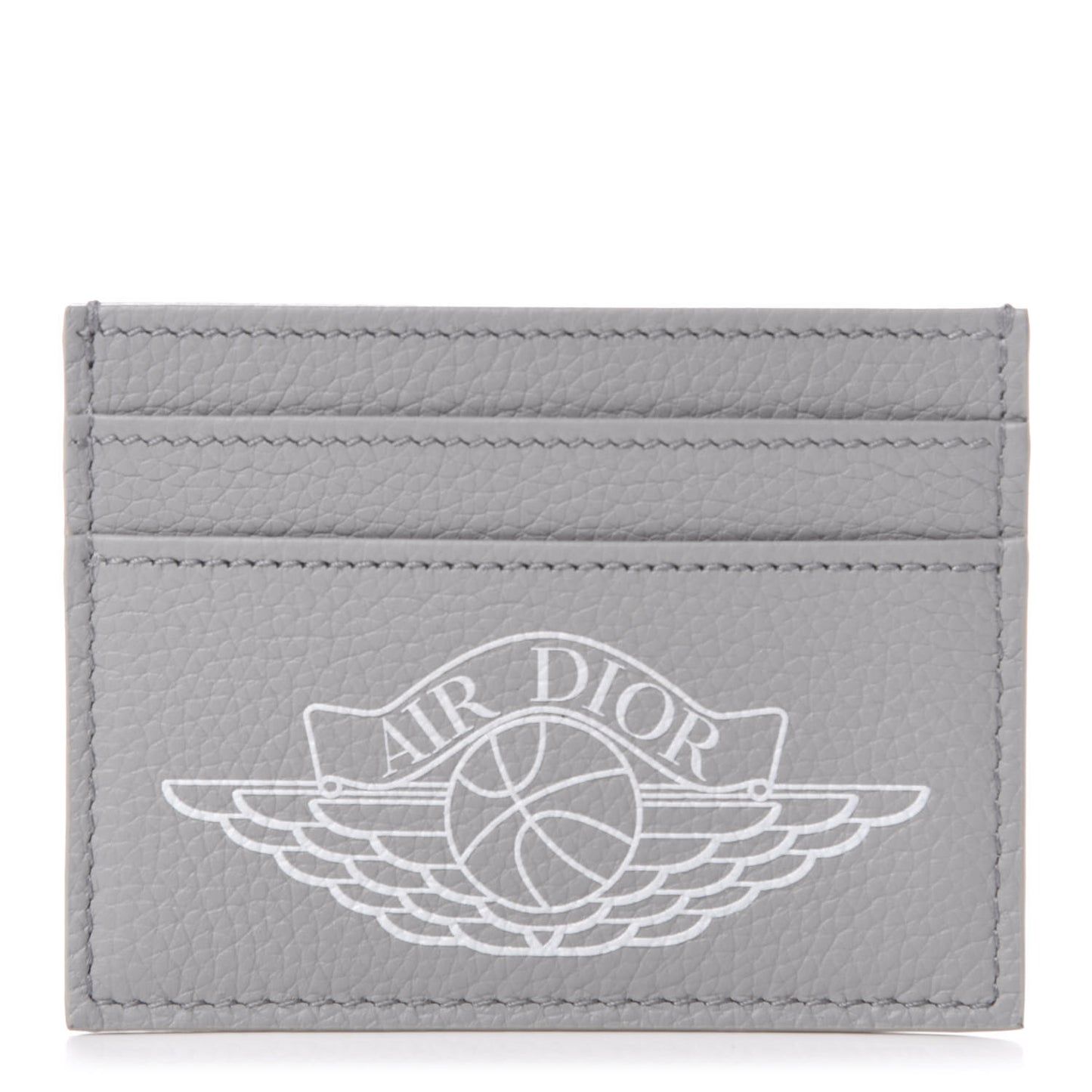 X AIR JORDAN Grained Calfskin Card Holder Grey