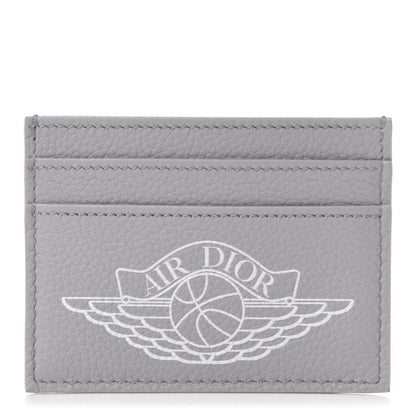 Christian Dior X AIR JORDAN Grained Calfskin Card Holder Grey 1 of 8