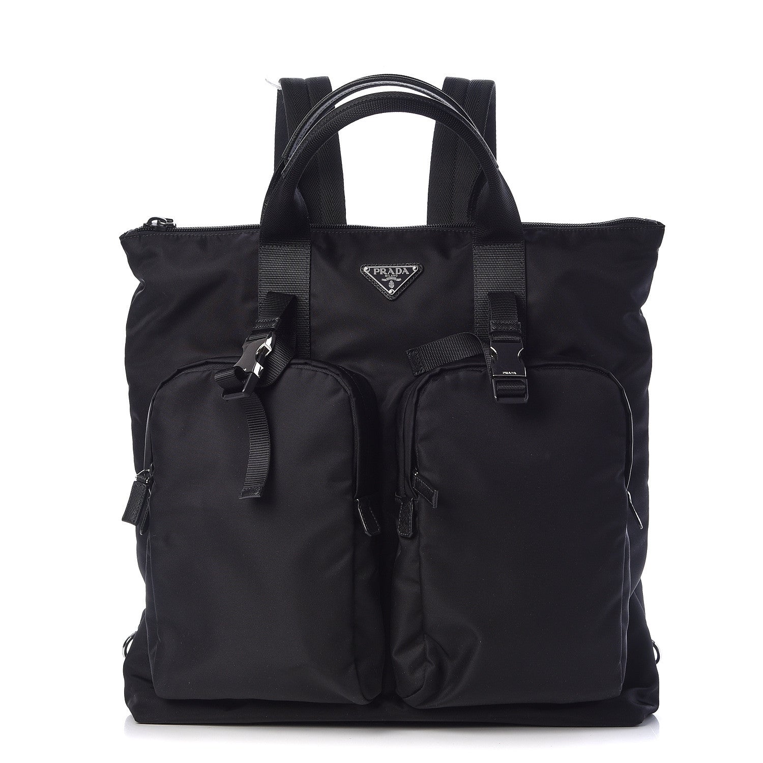 Prada Tessuto Nylon Montagna Tote Backpack Black 1 of 10