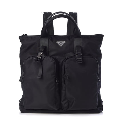 Prada Tessuto Nylon Montagna Tote Backpack Black 1 of 10
