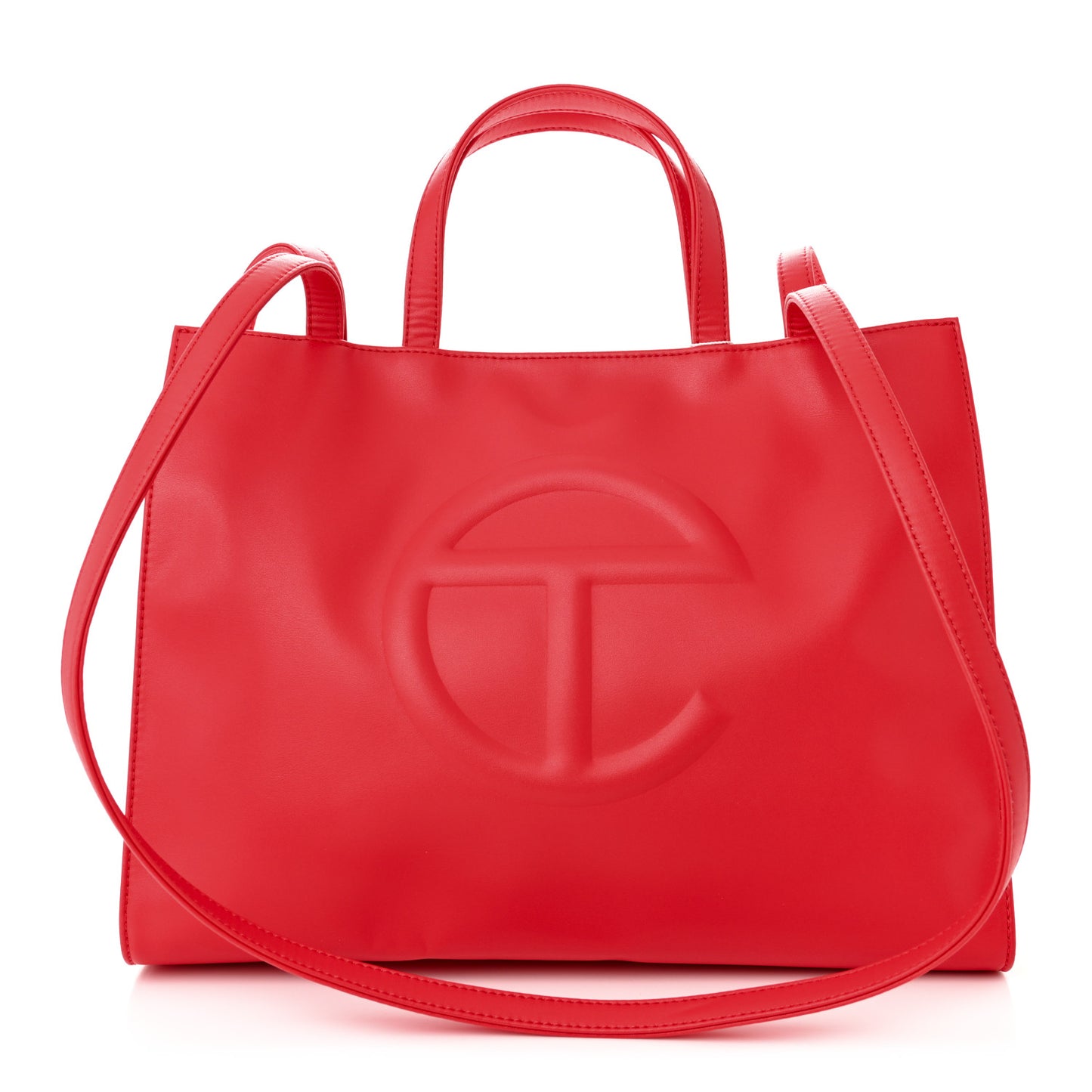 Vegan Leather Medium Shopping Bag Red