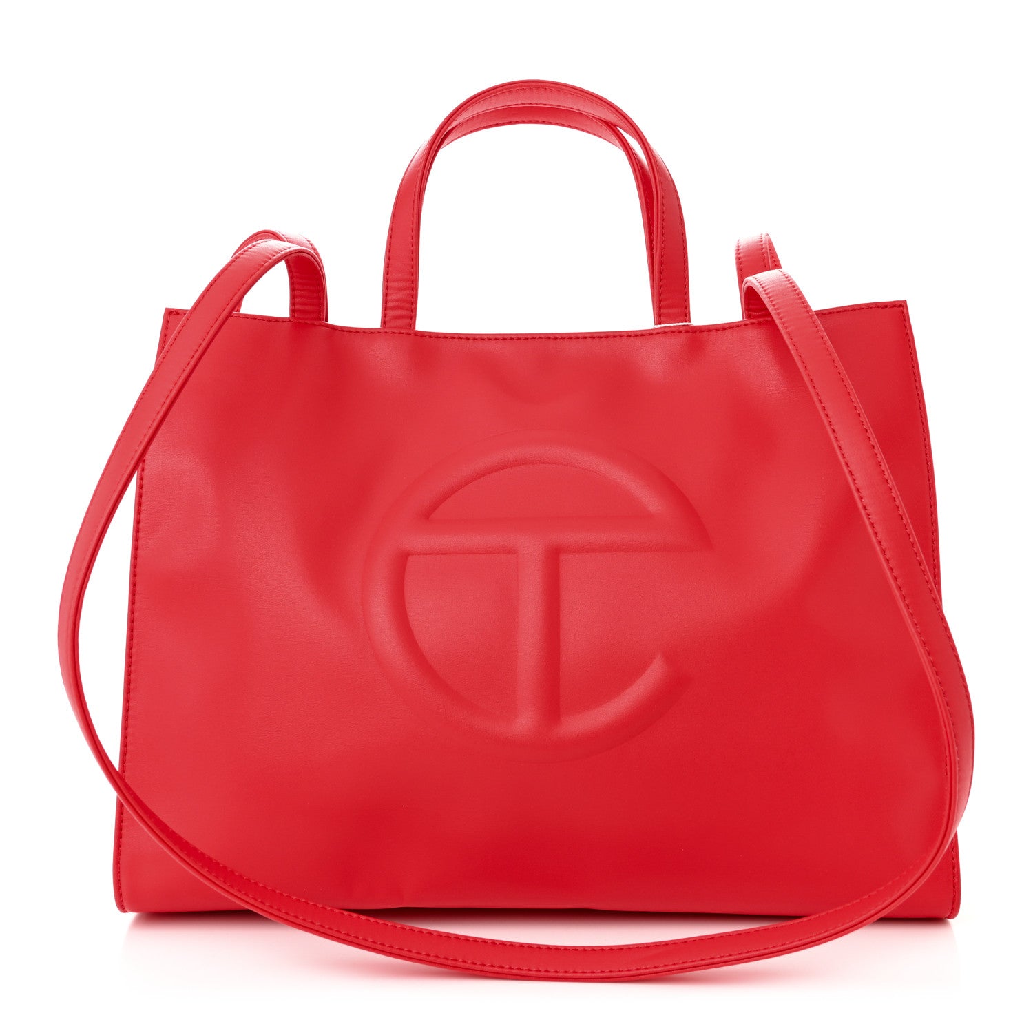 Telfar Vegan Leather Medium Shopping Bag Red 1 of 11