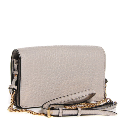 Burberry Signature Grain Madison Small Clutch Bag With Chain Stone White 3 of 6