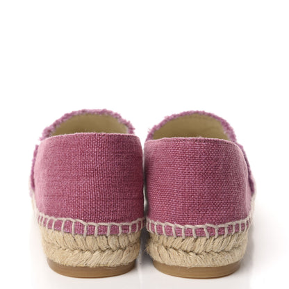 Chanel Linen CC Espadrilles 36 Pink Black 5 of 12
