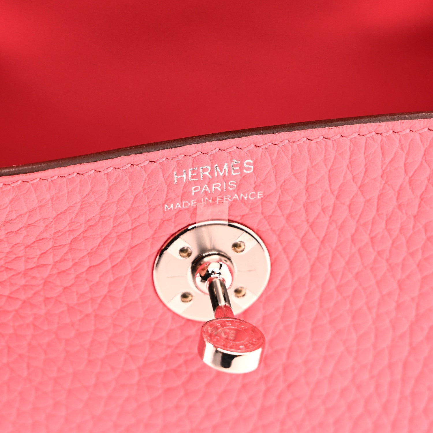 Hermes Taurillon Clemence Mini Lindy 20 Rose Azalee 6 of 10