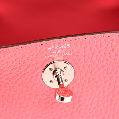 Hermes Taurillon Clemence Mini Lindy 20 Rose Azalee 6 of 10