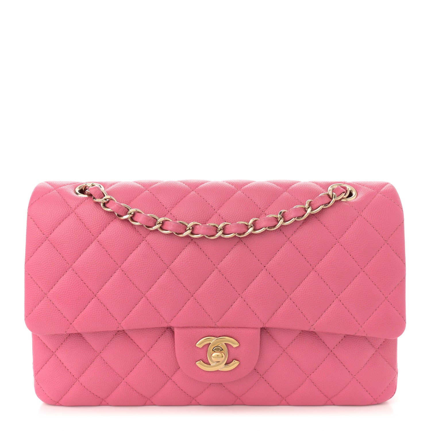 Chanel Caviar Quilted Medium Double Flap Pink 1 of 13