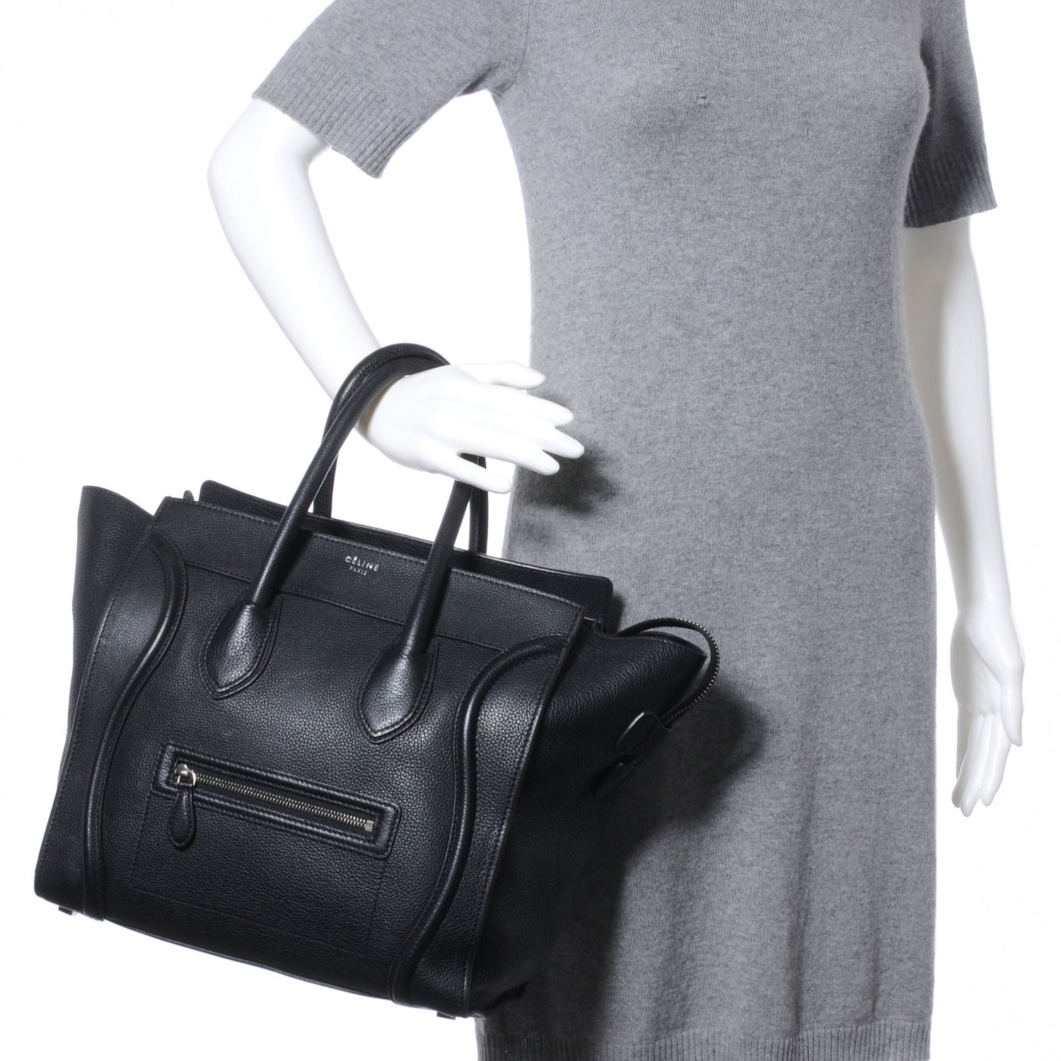 Celine Drummed Mini Luggage Black 2 of 9