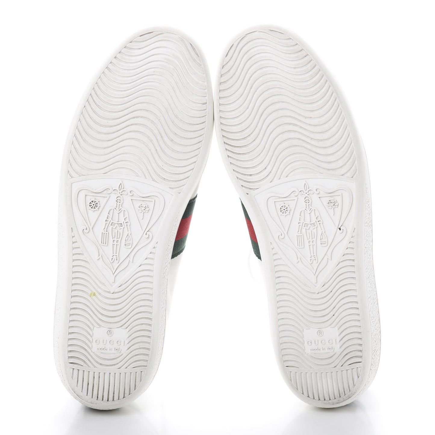 Calfskin Crocodile Web Ace Sneakers 37.5 White Green